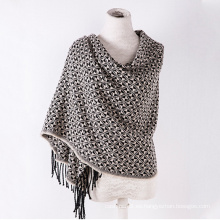 La cachemira de las mujeres tiene gusto de la bufanda hecha punto clásica del chal de la impresión del invierno (SP303)
